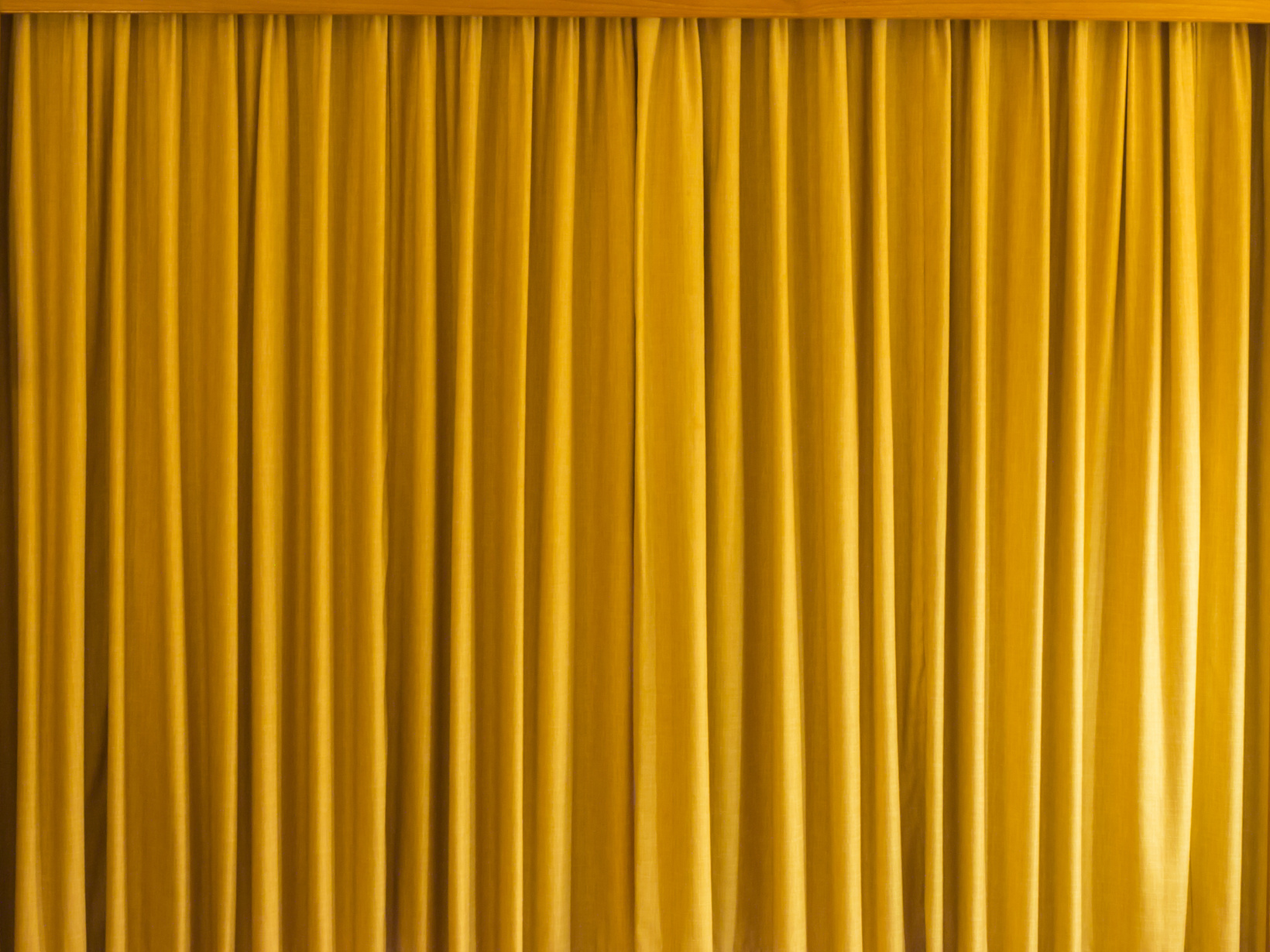 Yellow curtain with frame.